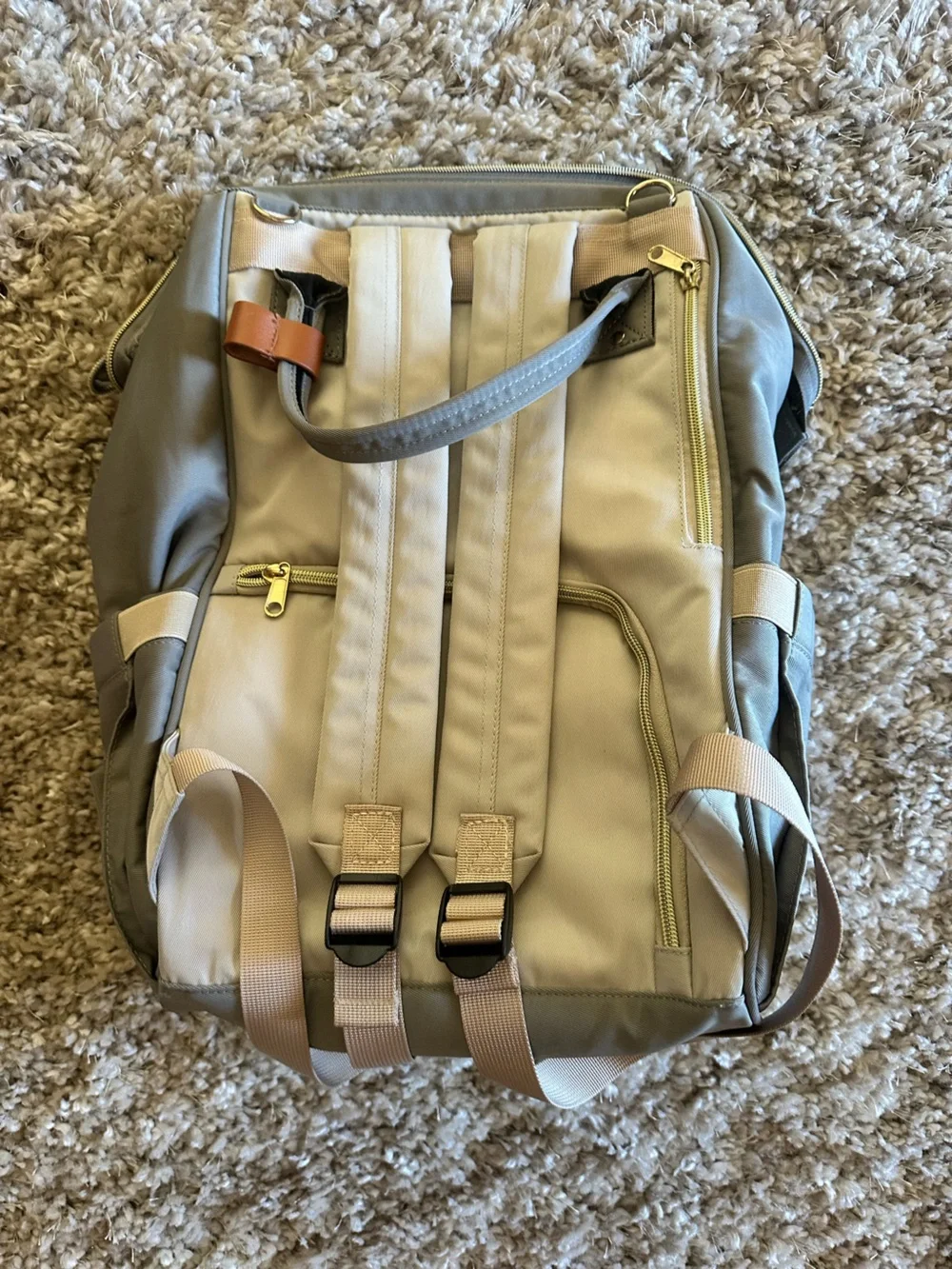 Dokoclub Gray Diaper Bag Backpack Insulated Pockets Large Travel